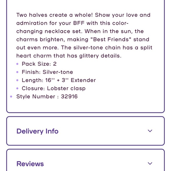 Claire’s Silver-tone Best Friends Split Heart Necklace Set, 2 Pack - Picture 5 of 13
